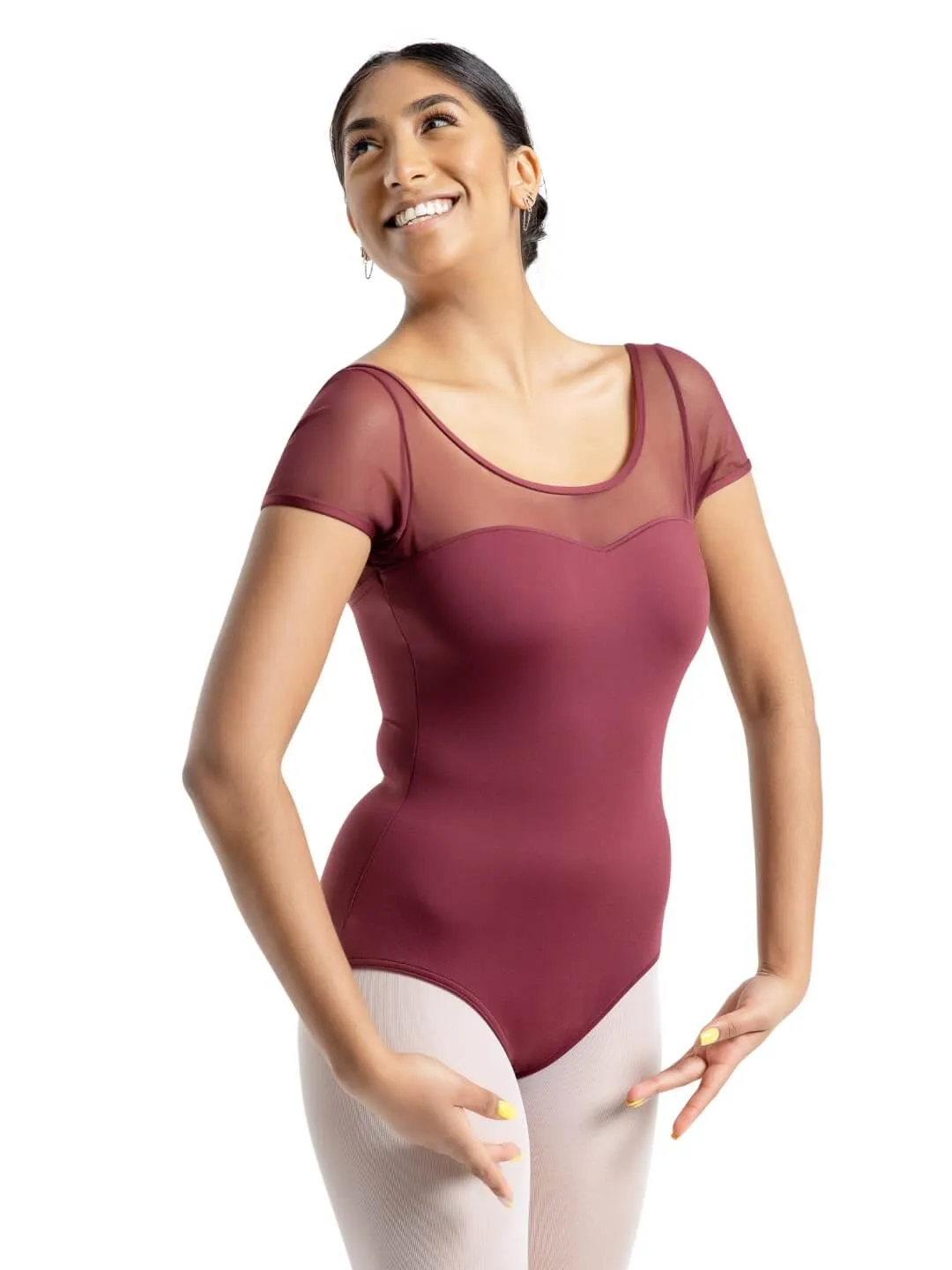 Capezio Studio Collection Mesh Yoke SS Leotard Adult