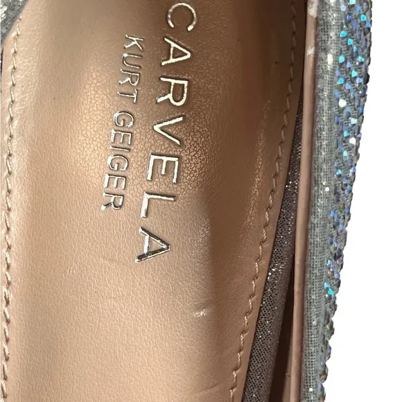 Carvela Kurt Geiger Silver Metallic Lovebird Crystal-embellished Satin Stilettos