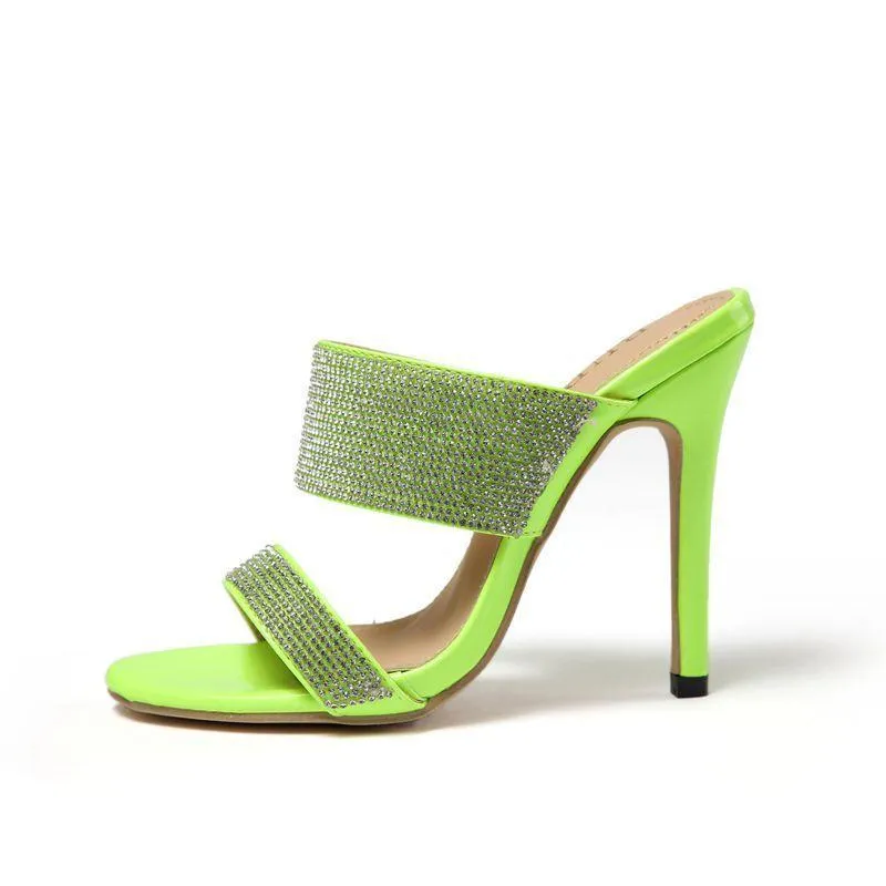 Chic Faux Jewerly Embellished High Heel Sandal Shoes