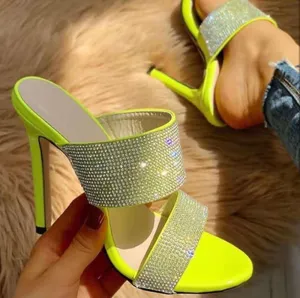 Chic Faux Jewerly Embellished High Heel Sandal Shoes