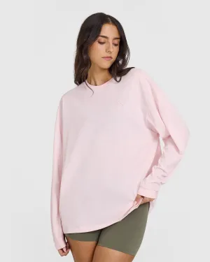 Classic Oversized Lightweight Long Sleeve Top | Ballet Pink