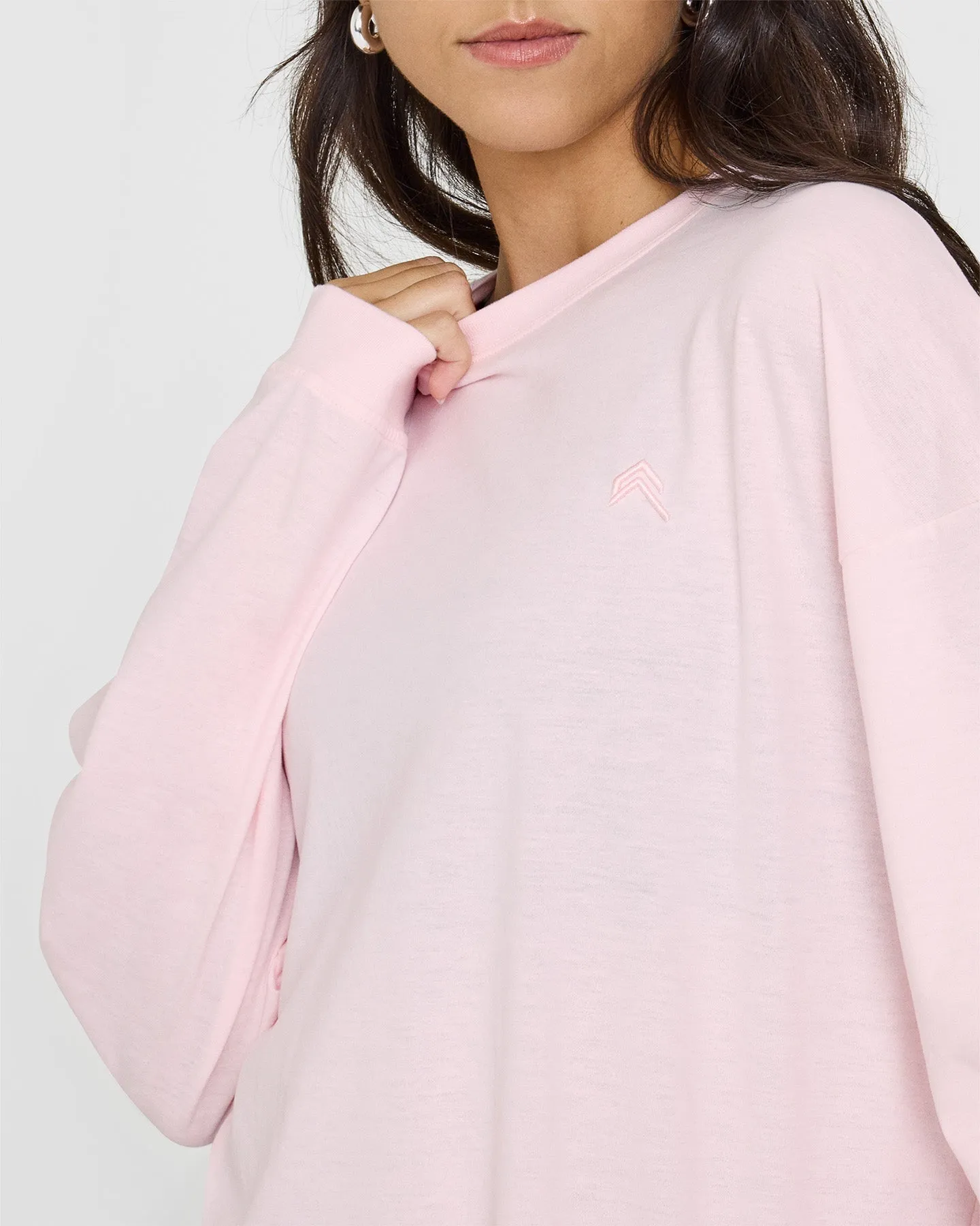 Classic Oversized Lightweight Long Sleeve Top | Ballet Pink