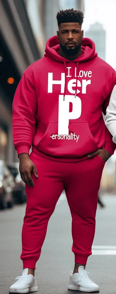 Couple Large Size Casual Couple Outfit Her His Hoodie Set