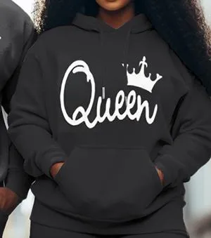 Couple Large Size Casual Couple Outfit Queen King Hoodie Set