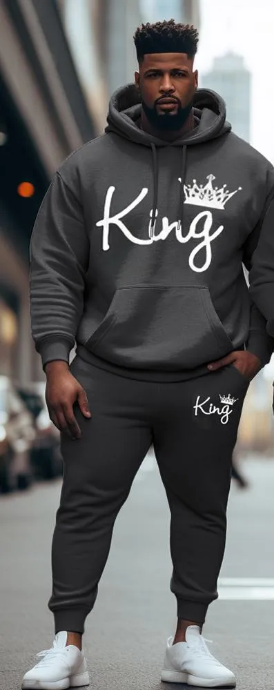 Couple Large Size Casual Couple Outfit Queen King Hoodie Set