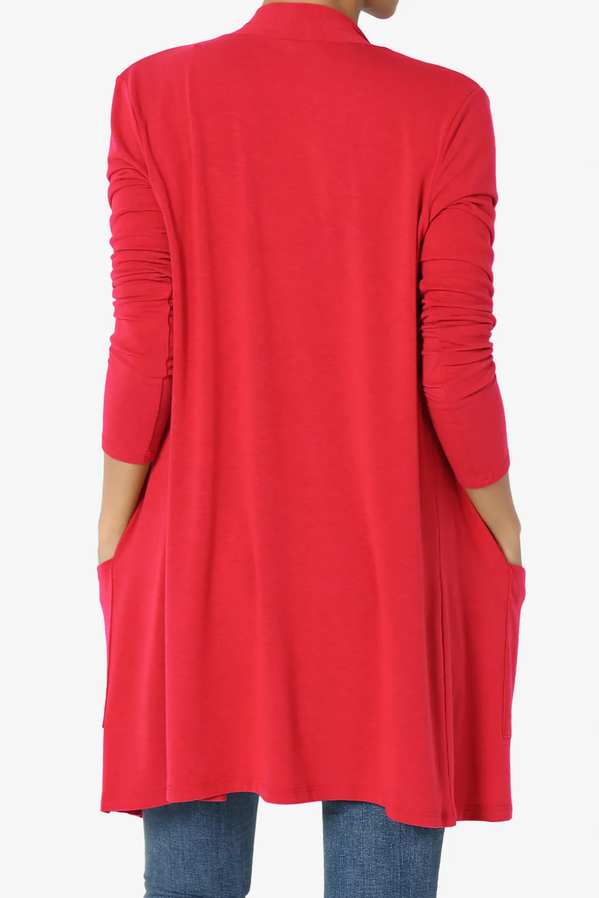 Daday Long Sleeve Pocket Open Front Cardigan PLUS