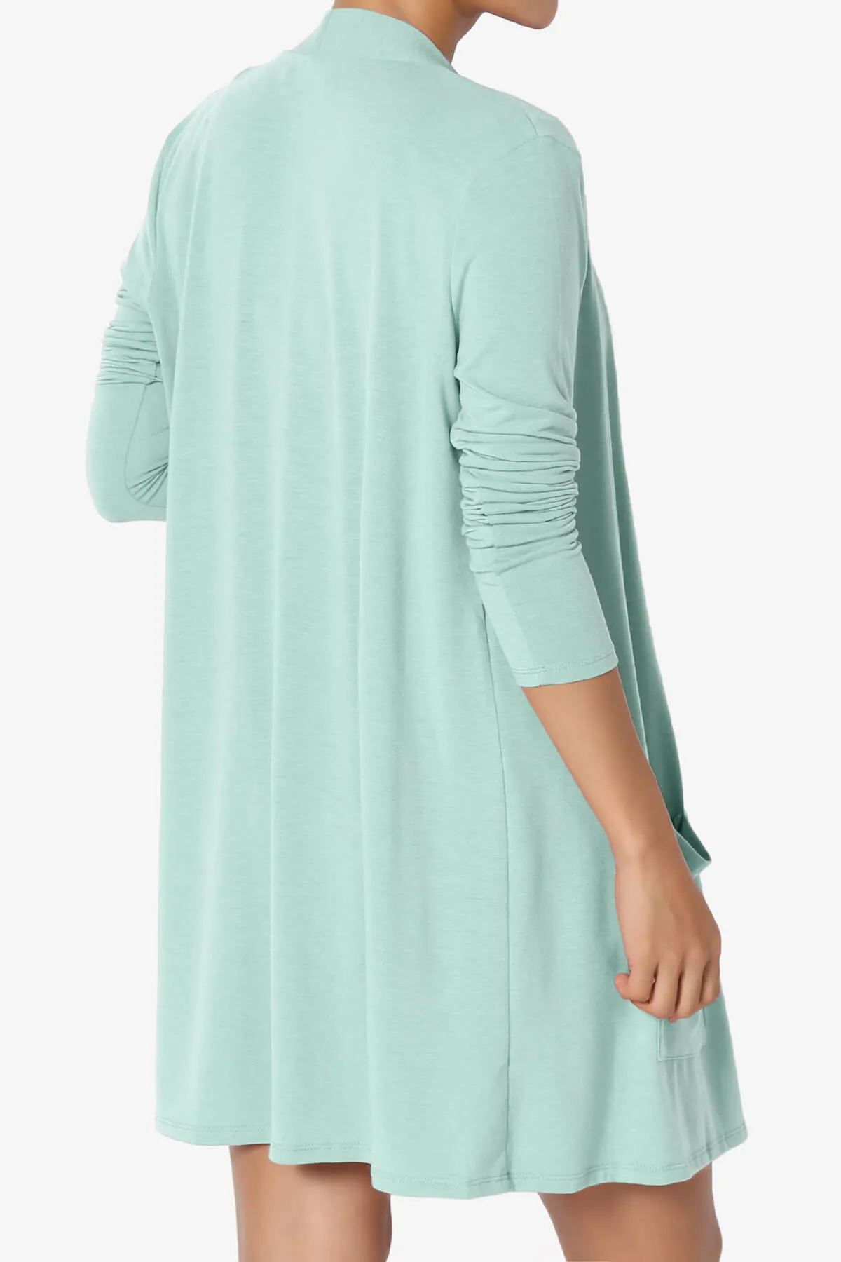 Daday Long Sleeve Pocket Open Front Cardigan PLUS