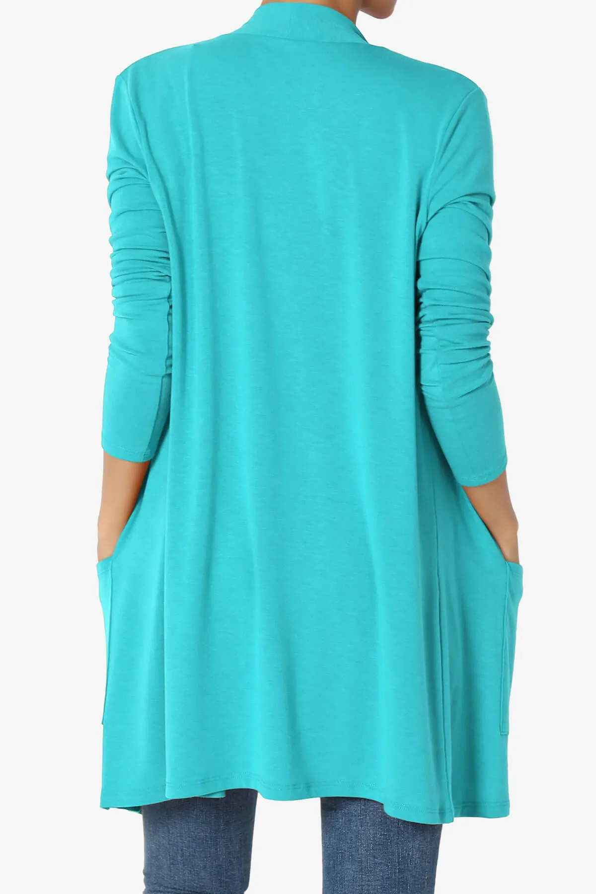 Daday Long Sleeve Pocket Open Front Cardigan PLUS