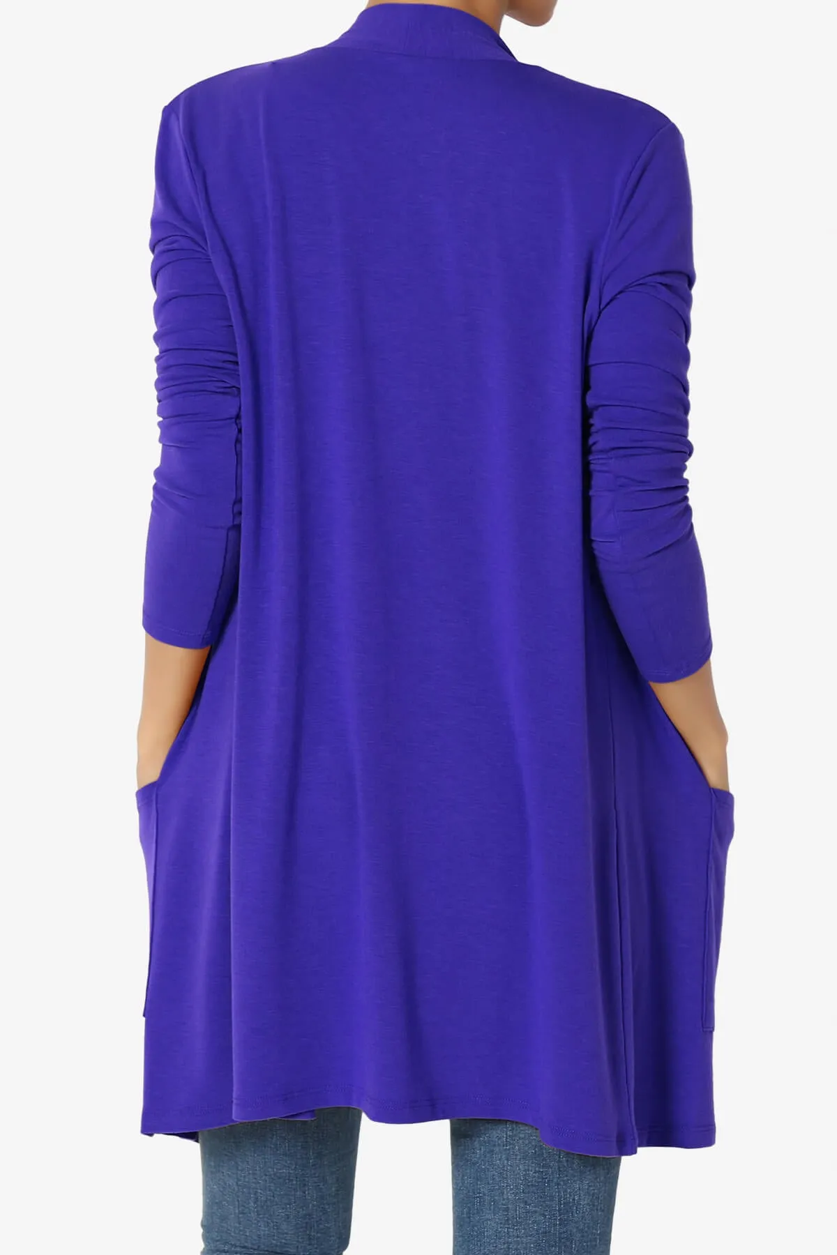 Daday Long Sleeve Pocket Open Front Cardigan PLUS