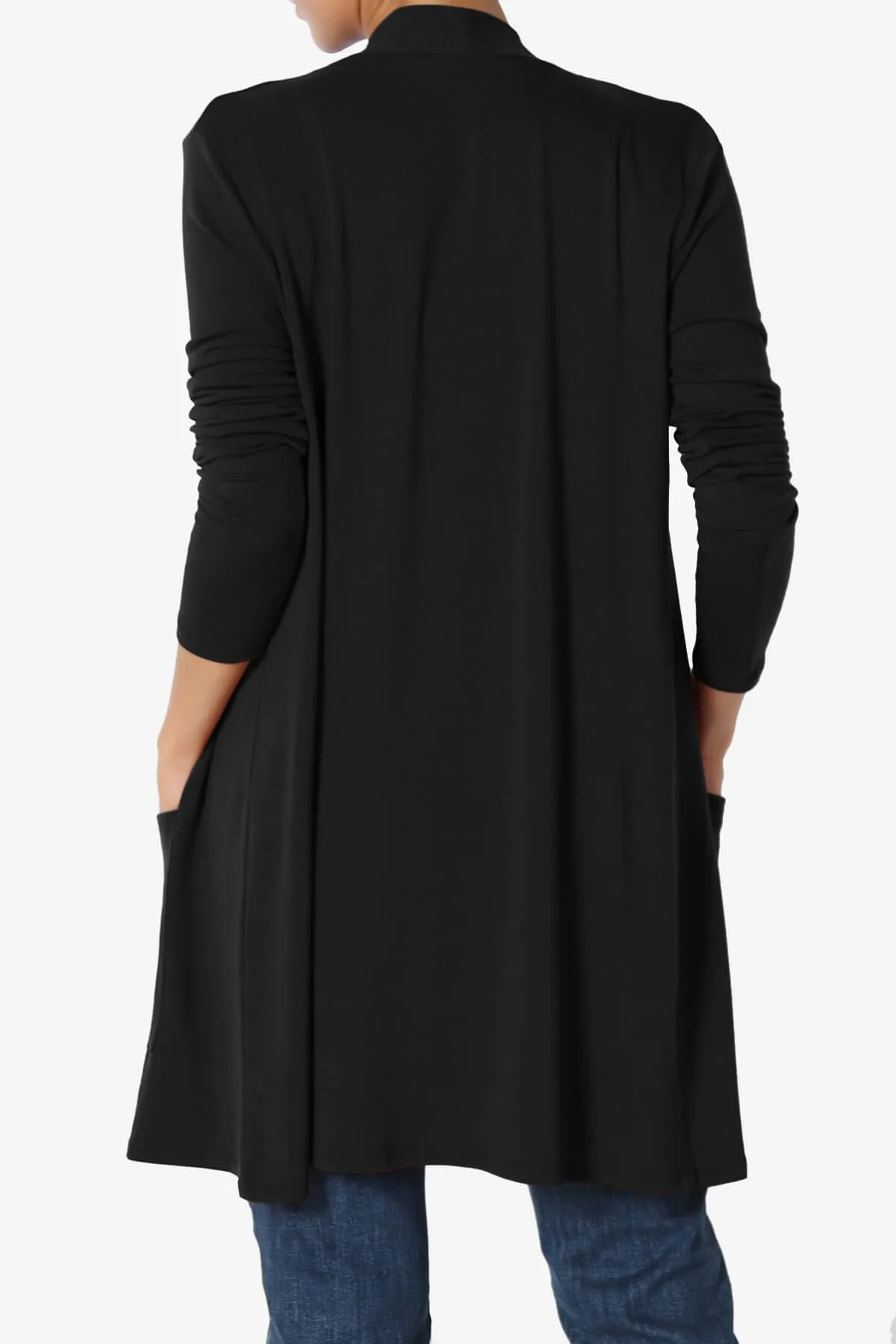 Daday Long Sleeve Pocket Open Front Cardigan PLUS