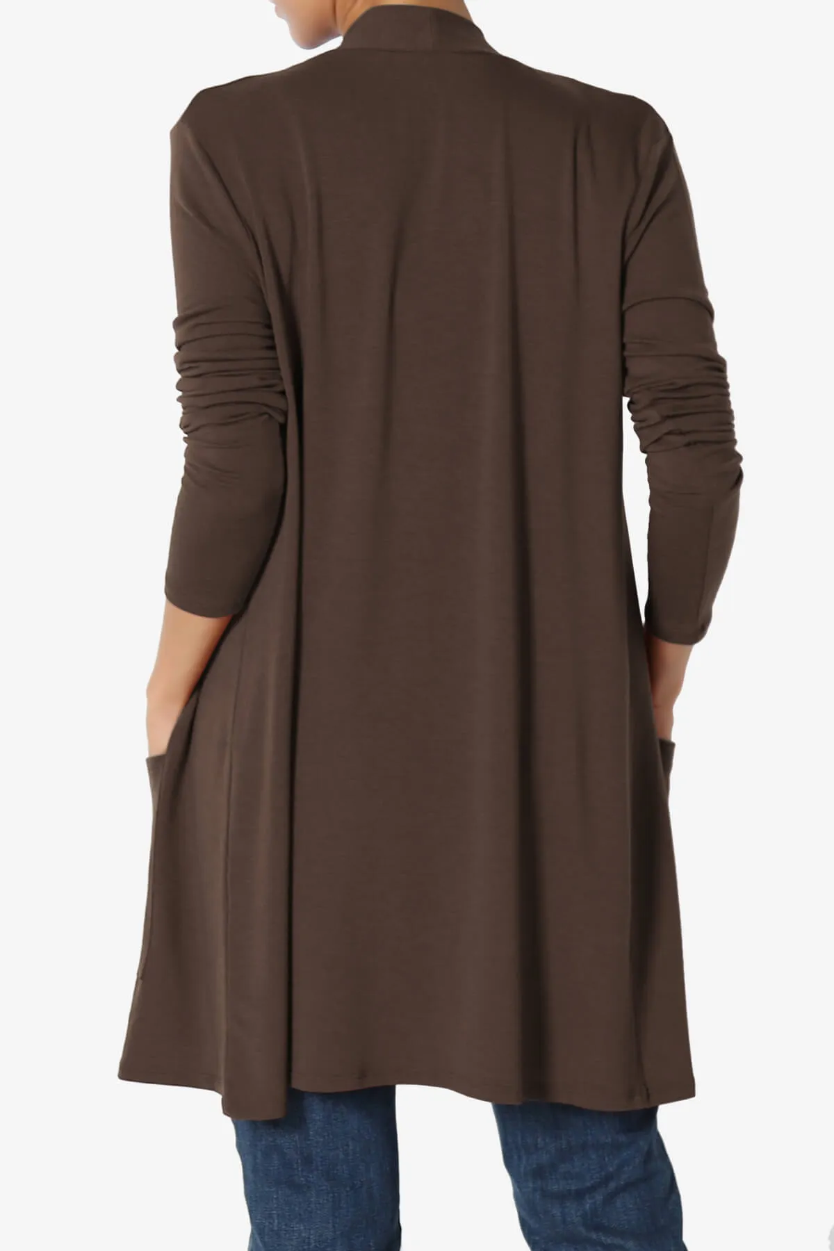 Daday Long Sleeve Pocket Open Front Cardigan PLUS