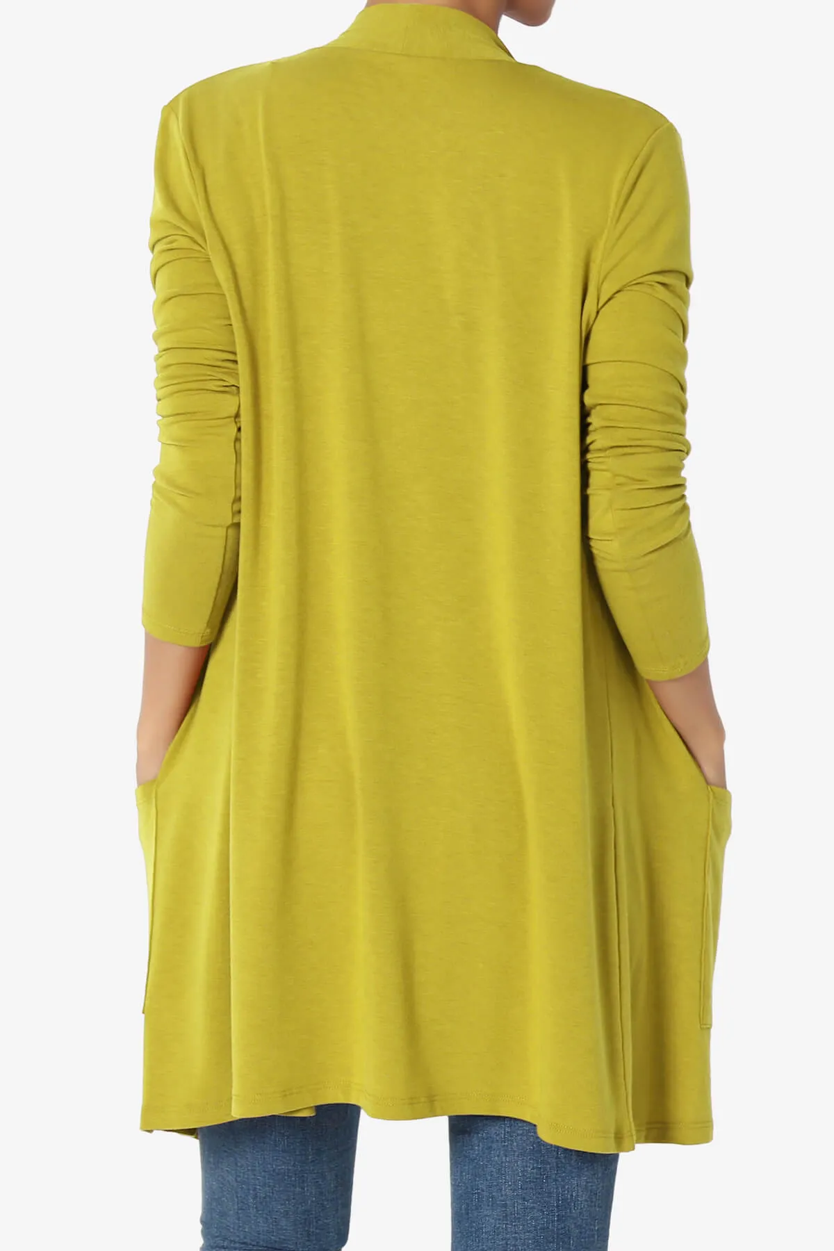Daday Long Sleeve Pocket Open Front Cardigan PLUS