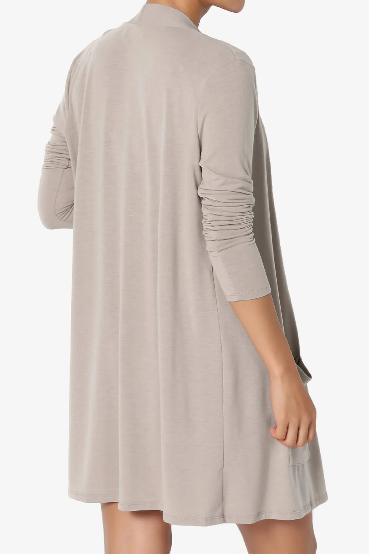 Daday Long Sleeve Pocket Open Front Cardigan PLUS