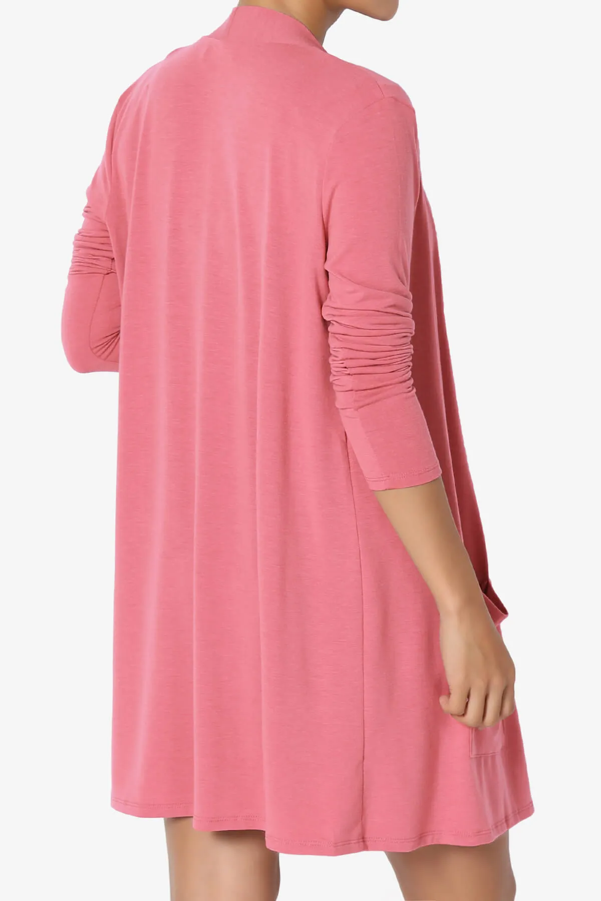 Daday Long Sleeve Pocket Open Front Cardigan PLUS
