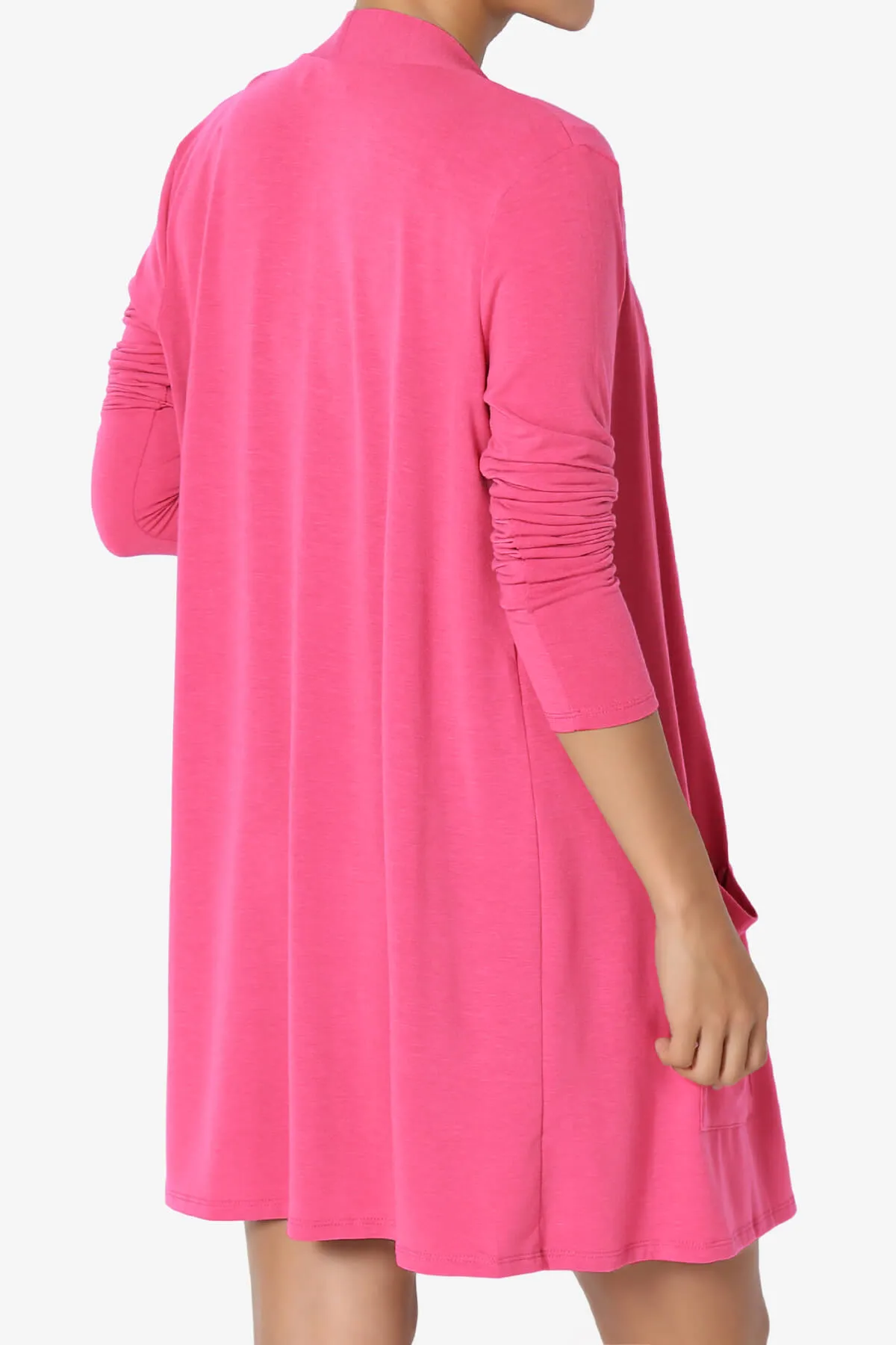 Daday Long Sleeve Pocket Open Front Cardigan PLUS