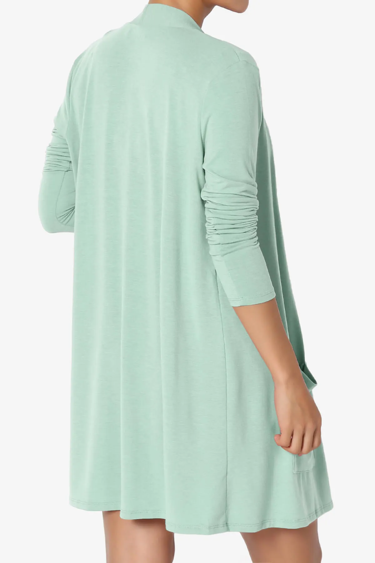 Daday Long Sleeve Pocket Open Front Cardigan PLUS