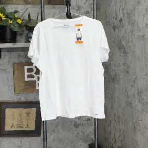 DKNY Women's Short Sleeve Crew Neck Organic Cotton Tee 1679439 White 2XL
