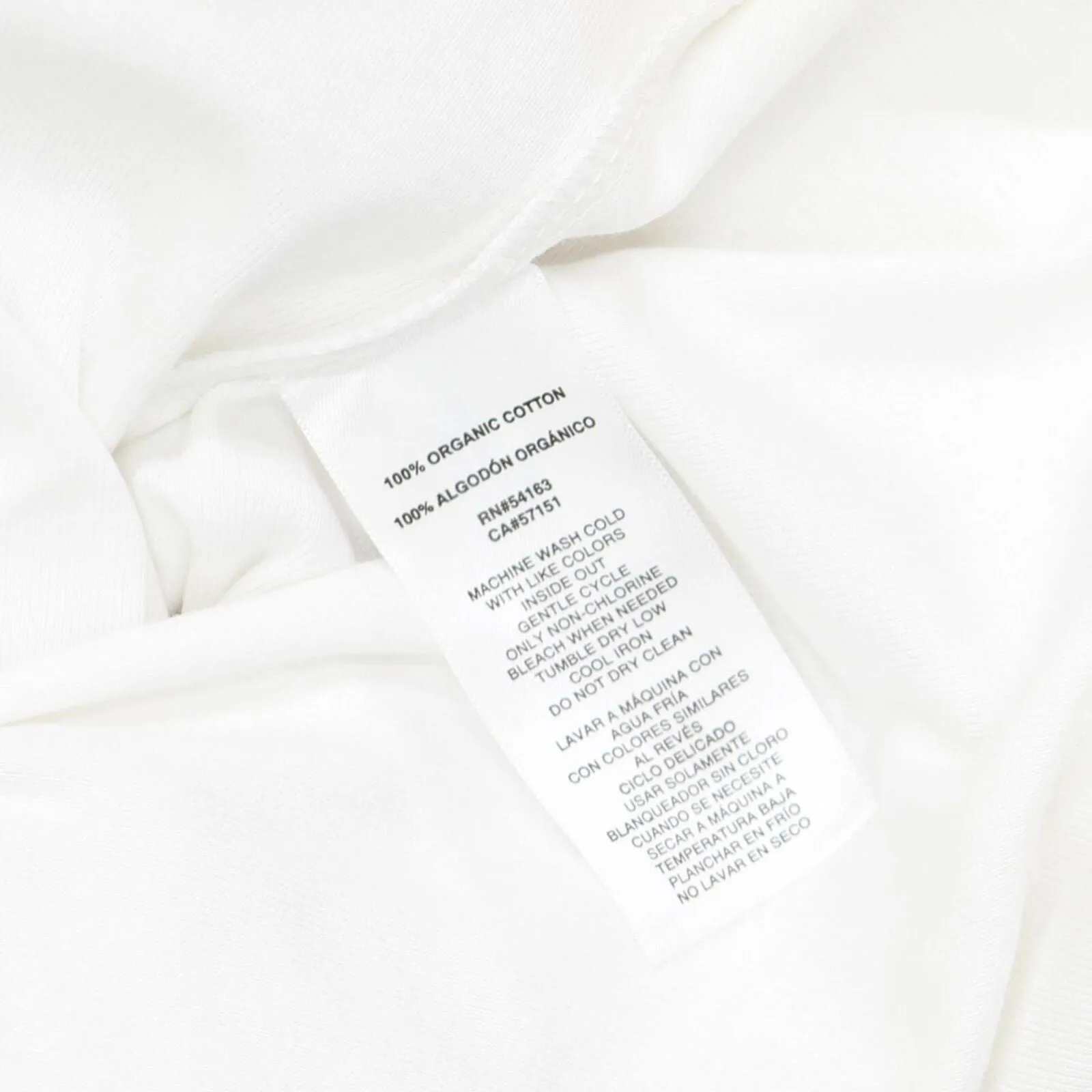 DKNY Women's Short Sleeve Crew Neck Organic Cotton Tee 1679439 White 2XL
