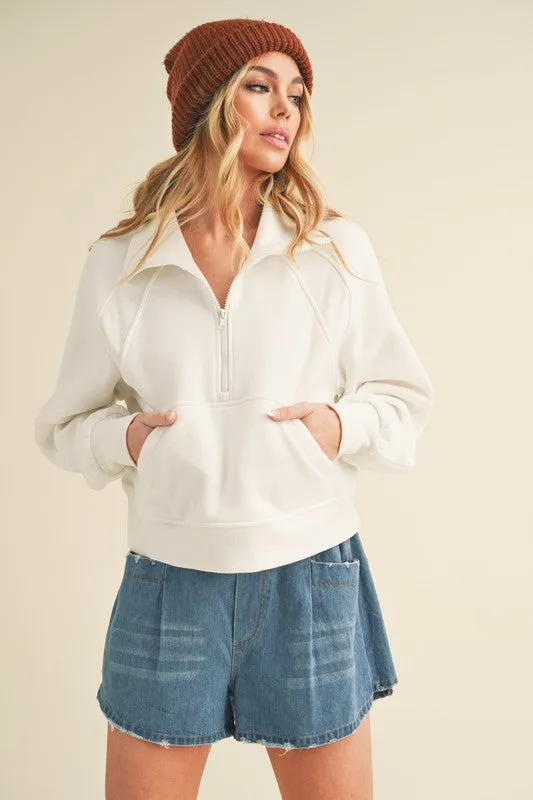 Dove Funnel Neck Half Zip