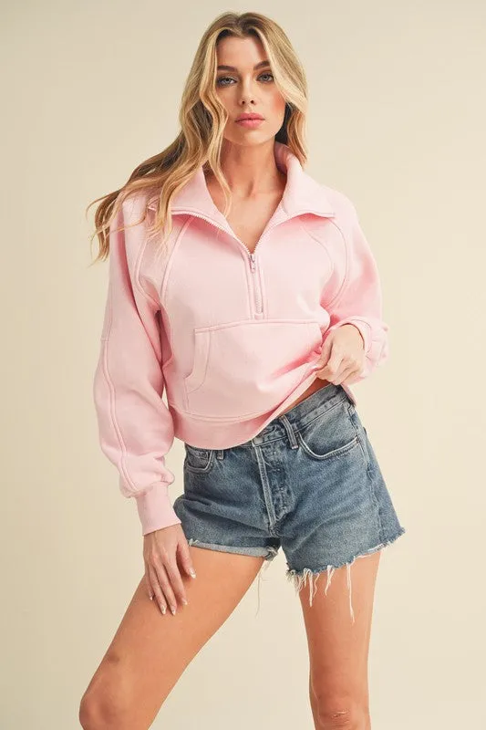 Dove Funnel Neck Half Zip