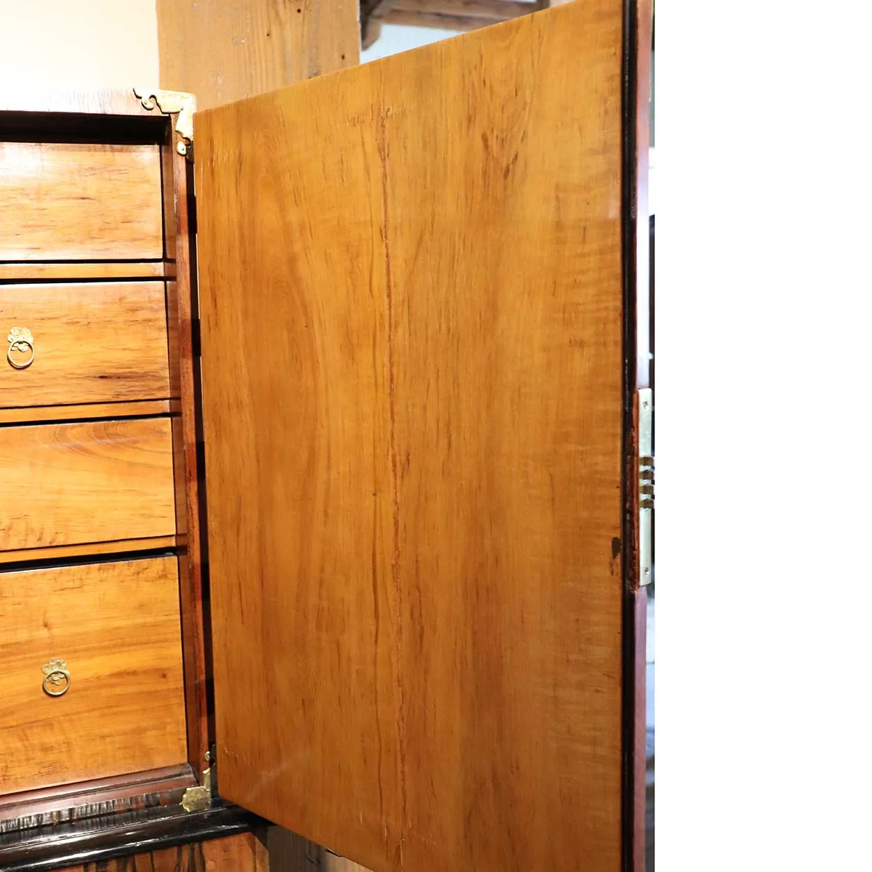 English William and Mary Brass Mounted Coromandel Veneer Cabinet on Stand