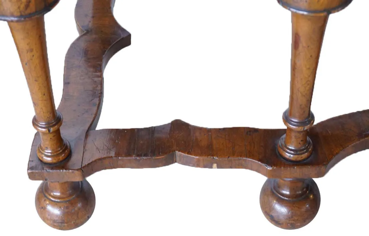 English William and Mary Inlaid Burled Walnut Veneer Chest on Stand