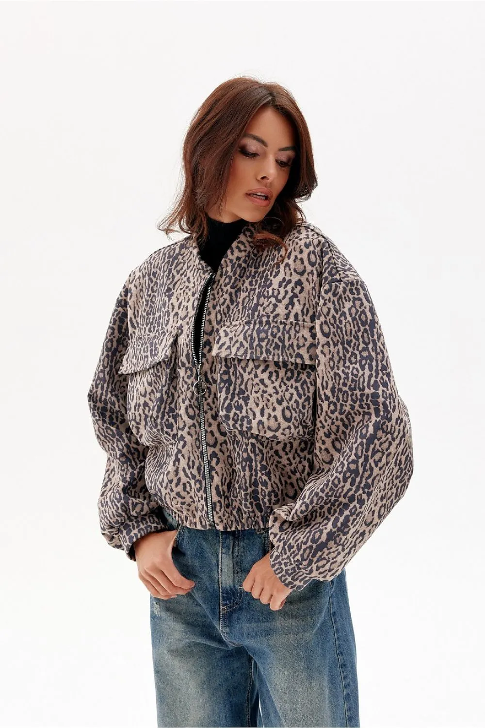 Exquisite Animal Print Suede Jacket