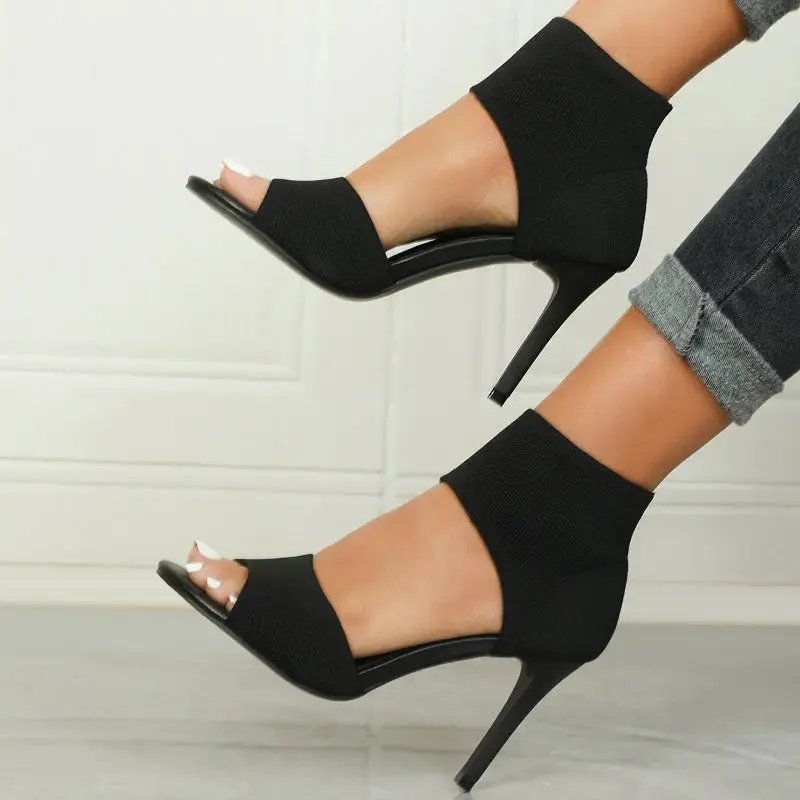 Fashionable And Comfortable High-Heeled Skinny Fish Mouth Sandals