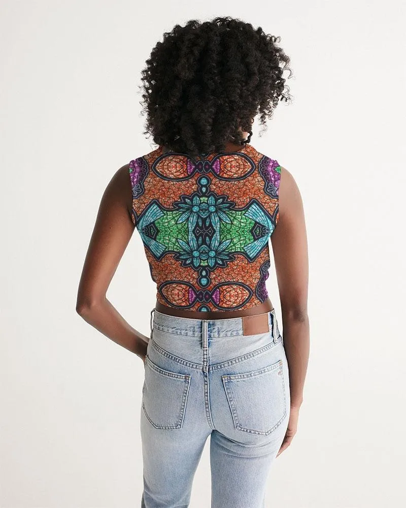 Fire African Print Women's Twist-Front Tank