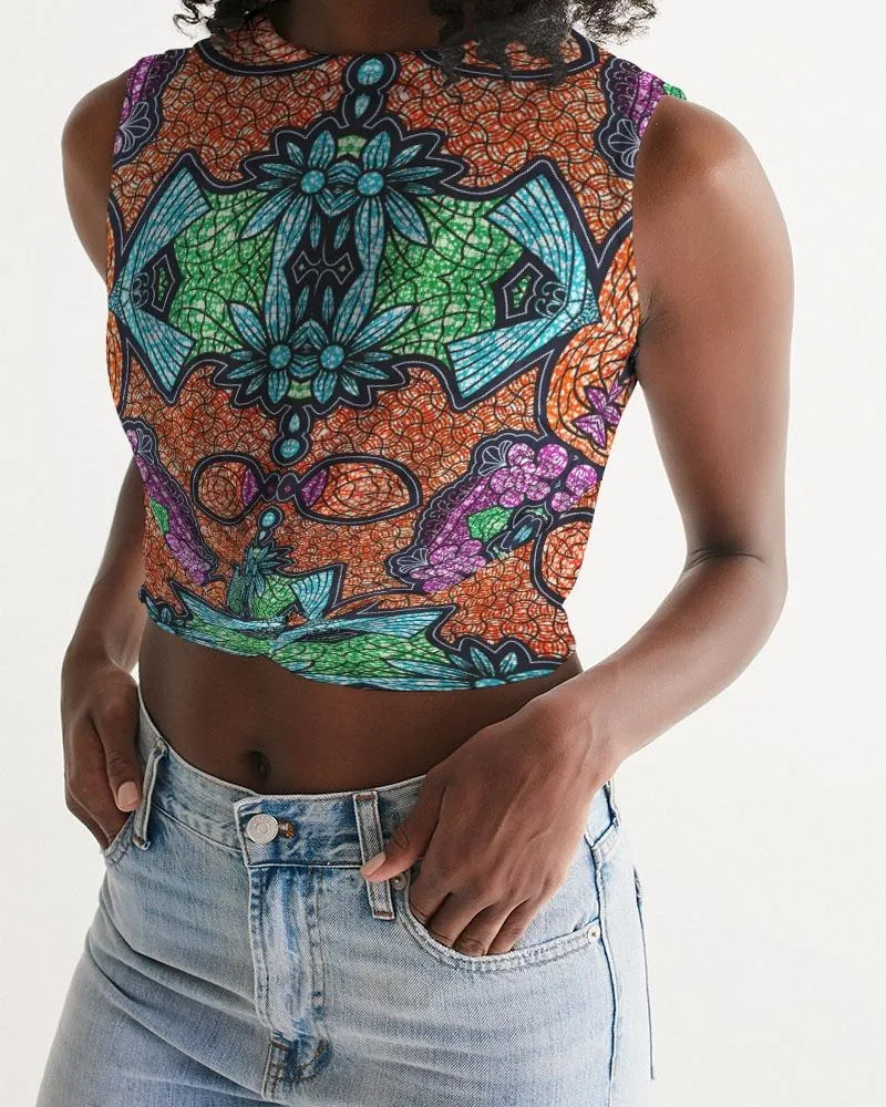 Fire African Print Women's Twist-Front Tank