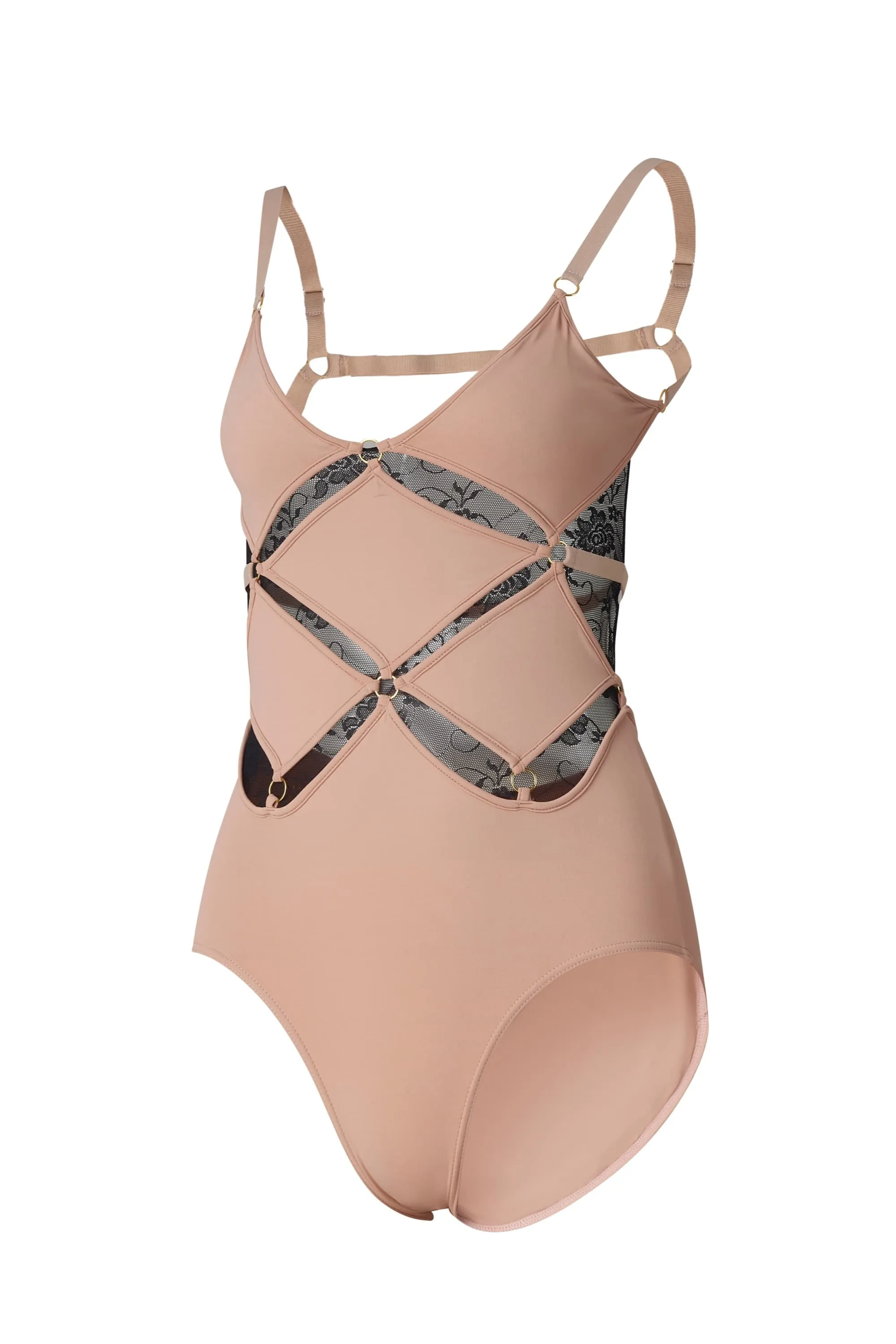 Fla Lace Embroidered Ballet Leotard