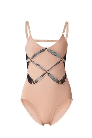 Fla Lace Embroidered Ballet Leotard