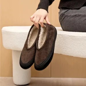 Flat Shoes New Wool Lining Warm Women Snow Shoes Genuine Leather Comfortable Female Winter Ballet Shoes Winter Women