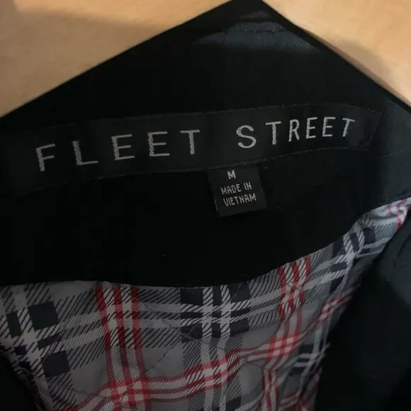 Fleet Street Coat Women's Medium Black Hooded City Cuffed Comfortcore