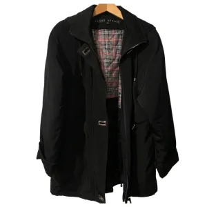 Fleet Street Coat Women's Medium Black Hooded City Cuffed Comfortcore