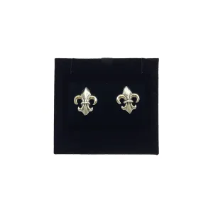 Fleur-de-Lis Pearl Stud Earrings