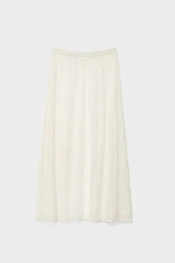 Floral Breeze™ | Women's Maxi Skirt | Elastic Waist, Floral Lace Design, Comfortable & Stylish Fit