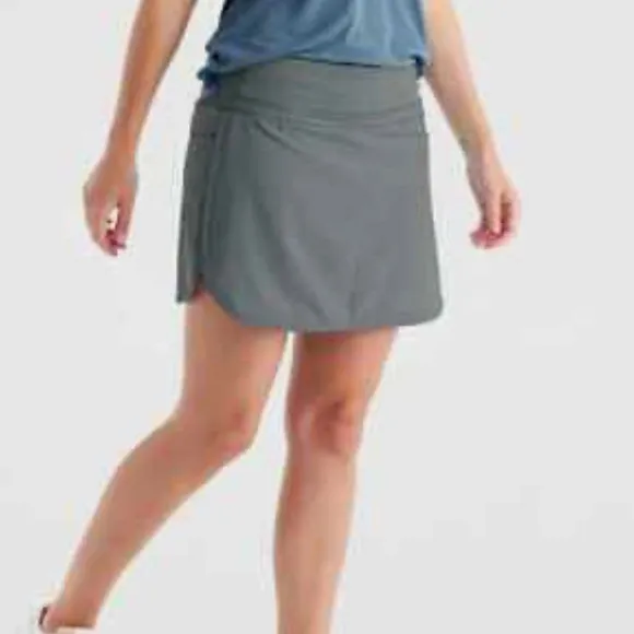 Free Fly Women's Bamboo Lined Active Breeze Skort in Slate S NWT