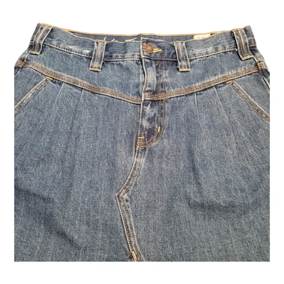 Free People Sidecar Denim Pleated Mini Skirt Saratoga Blue Size 27 | Jean Skirt