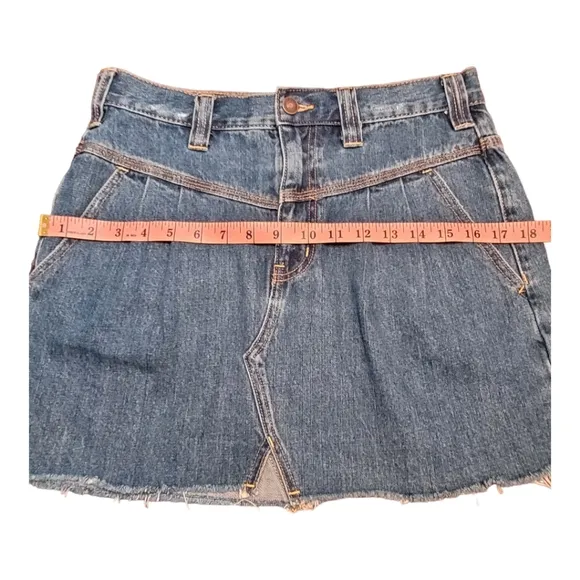 Free People Sidecar Denim Pleated Mini Skirt Saratoga Blue Size 27 | Jean Skirt