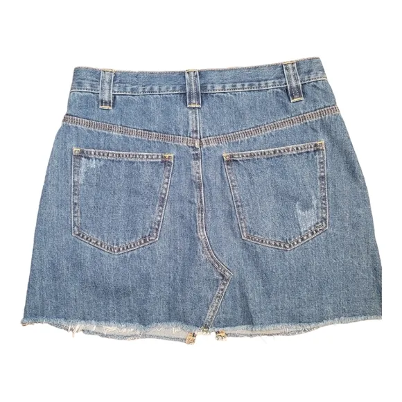 Free People Sidecar Denim Pleated Mini Skirt Saratoga Blue Size 27 | Jean Skirt