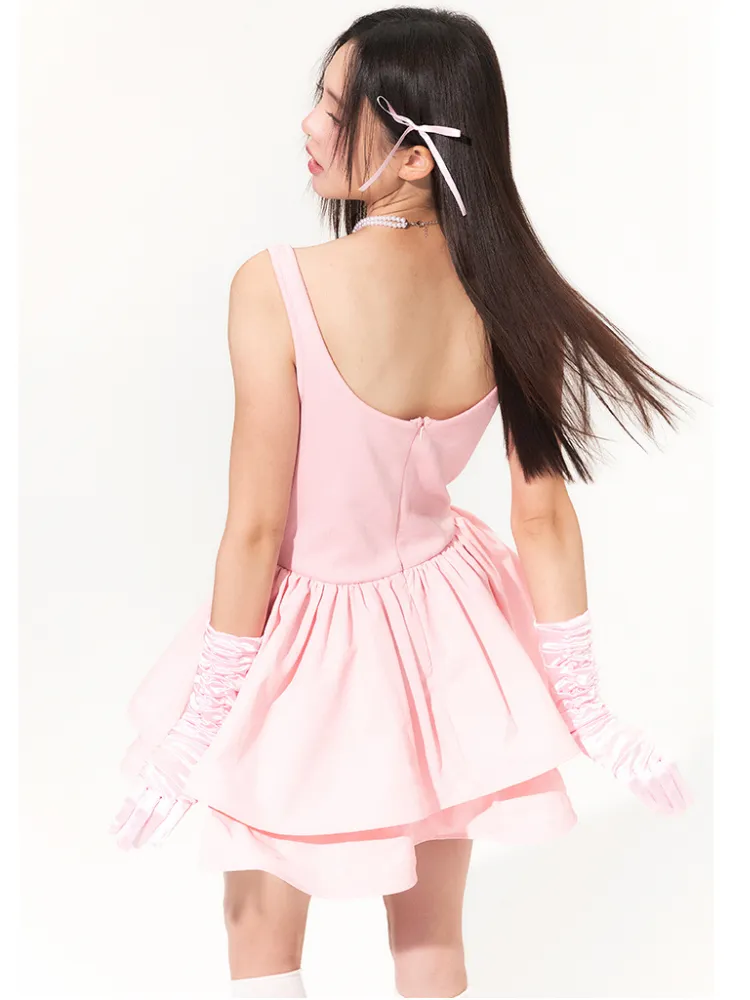 French Suspender Puffy Dress