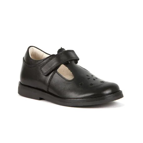 Froddo Evia Black Leather T Bar School Shoe