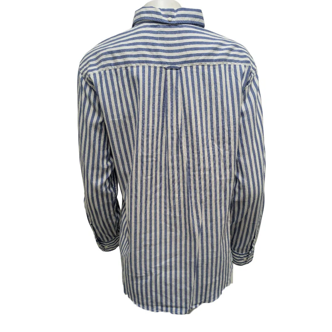 GANT RUGGER Women's Palace Blue Windblown Oxford Polo 450884 Size X-Large