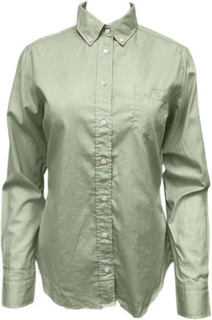 GANT Women's Sage Green Colorful Oxford Shirt 432103 Size EU 40/ US 10