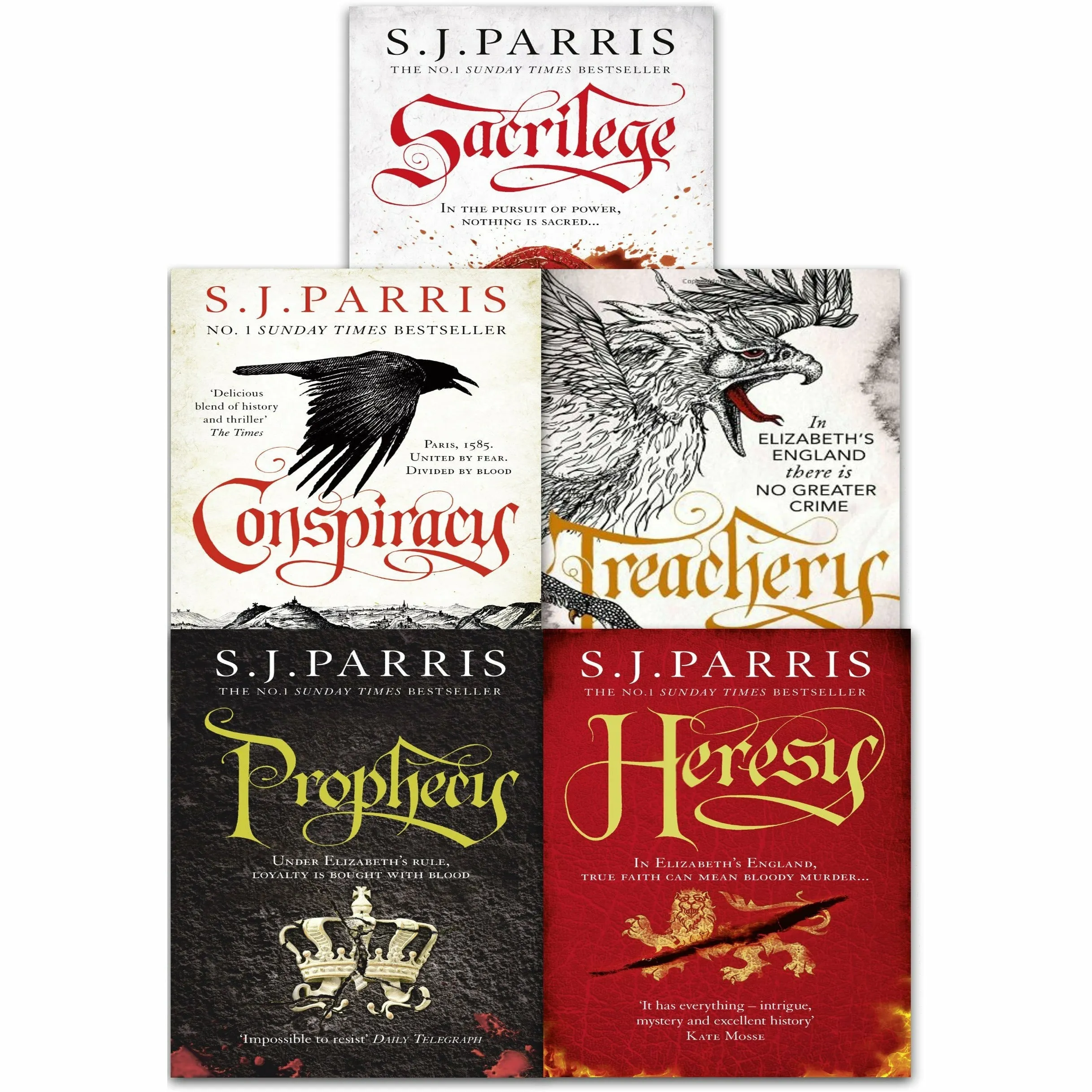 Giordano Bruno Thriller Series Books 1-5 by S. J. Parris (Treachery, Heresy, Prophecy, Sacrilege, Conspiracy)