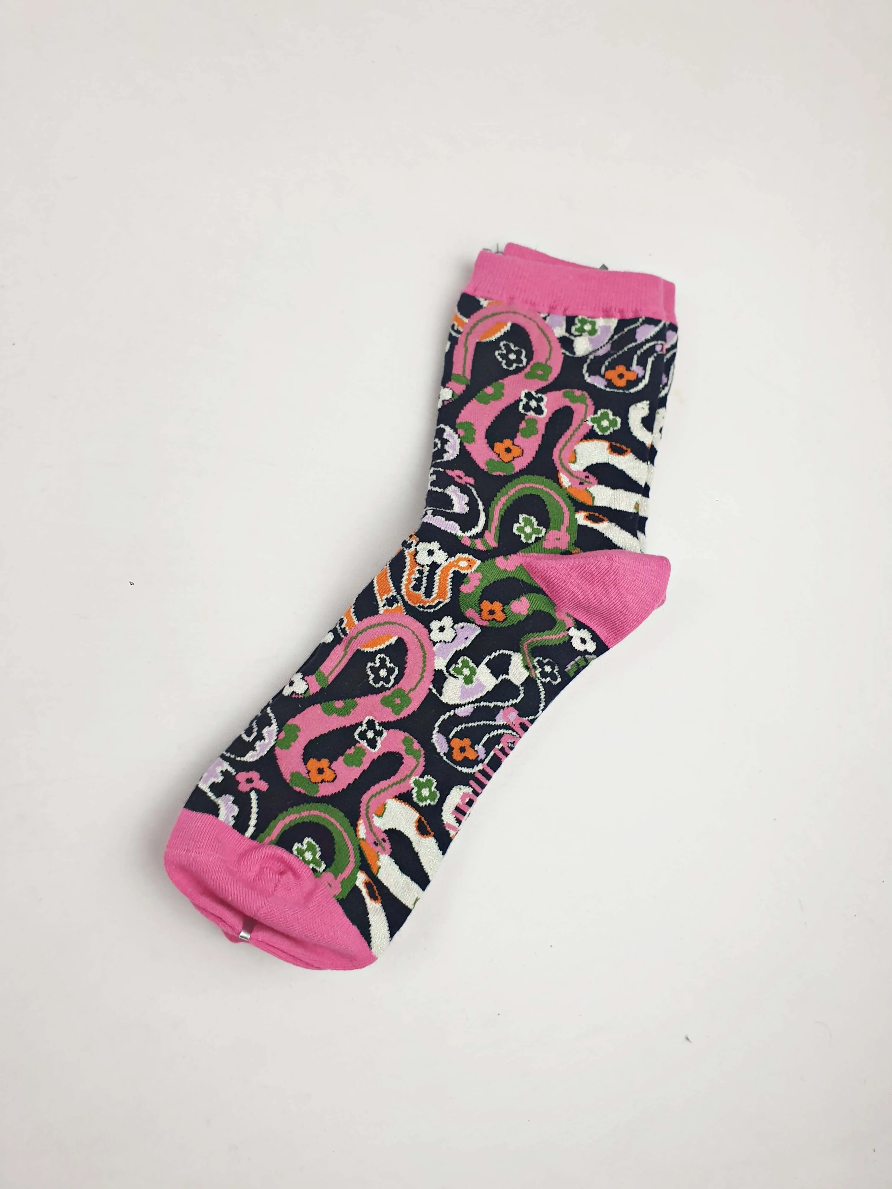 Gorman black snake print socks one size