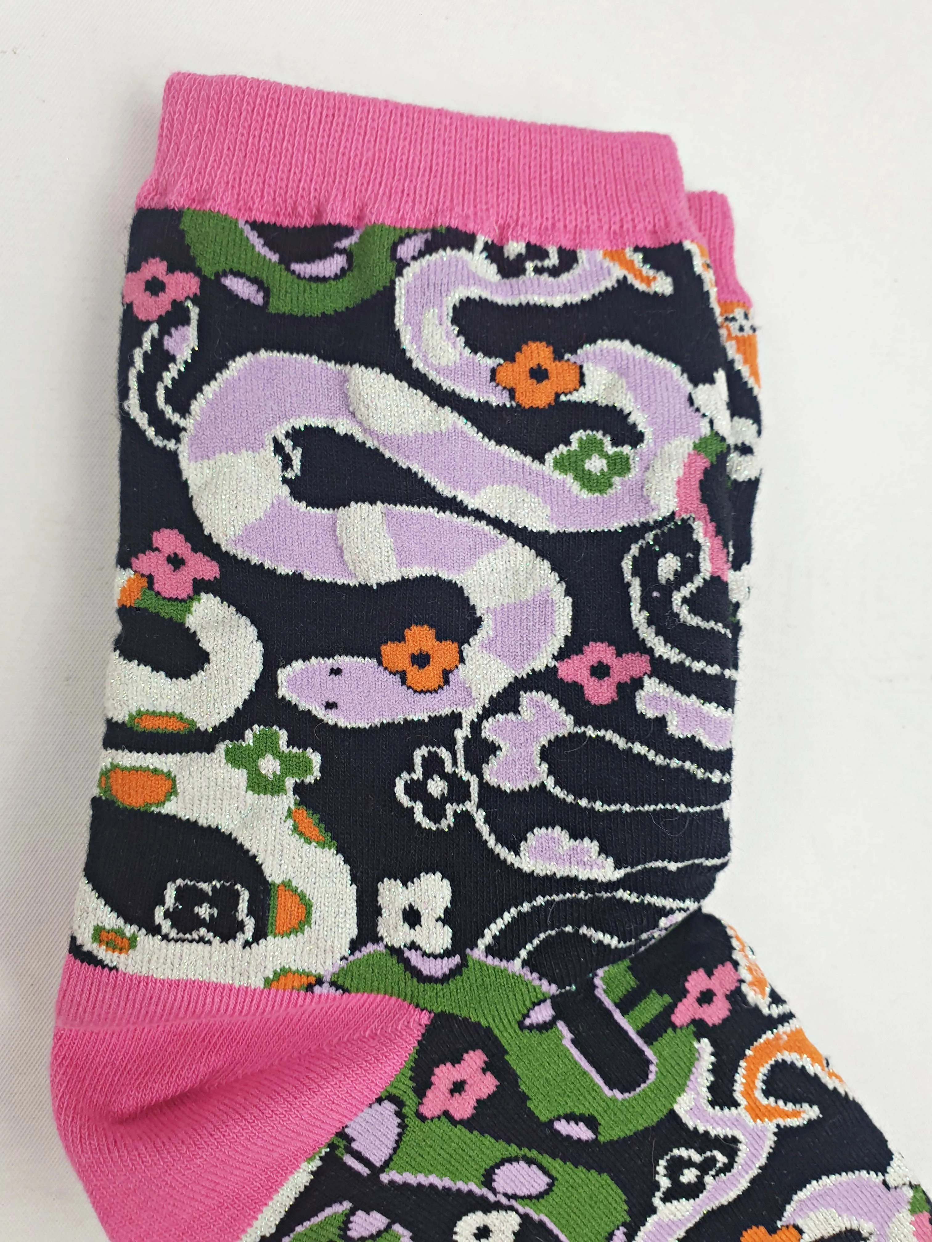 Gorman black snake print socks one size
