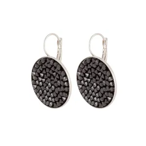 Grace - Sterling silver and black Swarovski crystal pave earrings