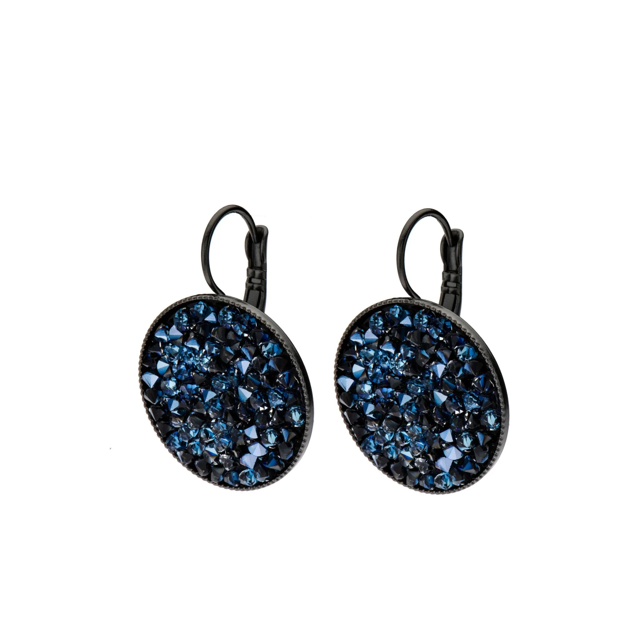 Grace - Sterling silver and black Swarovski crystal pave earrings